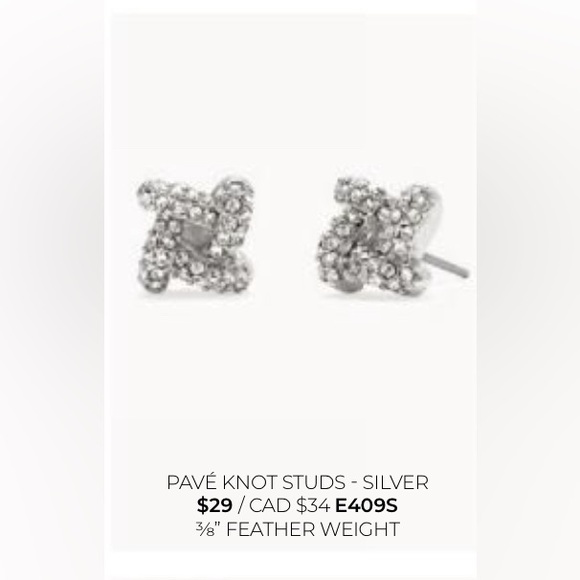 Stella & Dot Pave Knot Studs - Picture 3 of 5